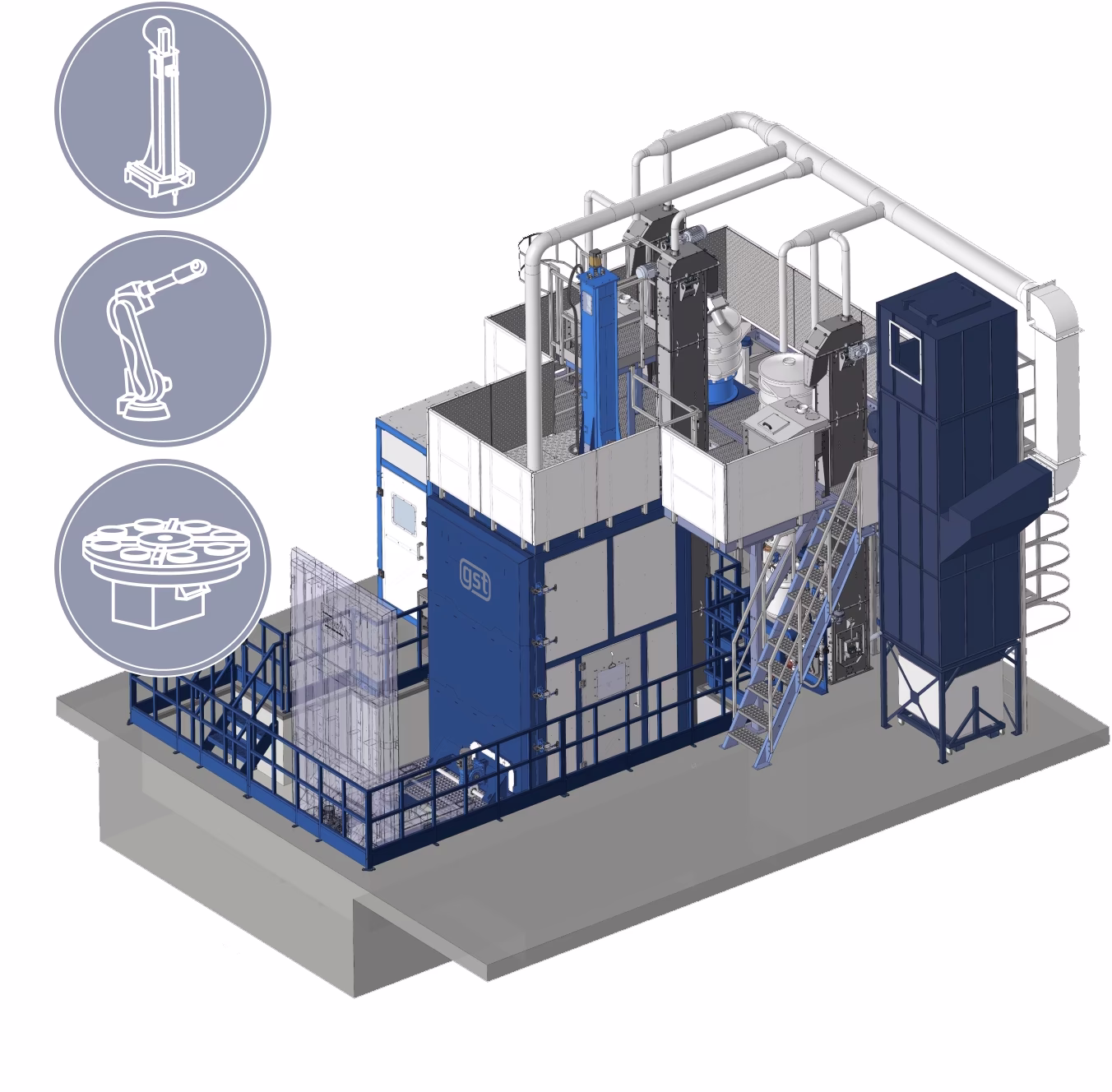 GST SPR 8X2500 Robotic Shot Peening Machine
