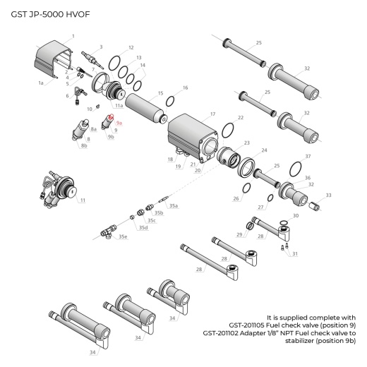GST-201107 Nipple, 1/8" Fuel check valve to stabilizer