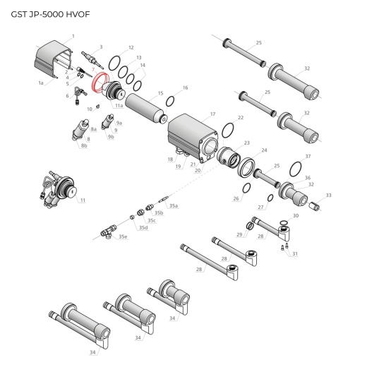 GST-201099 Nut, stabilizer to water jacket