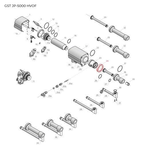 GST-201007 Nut, interconnector to water jacket