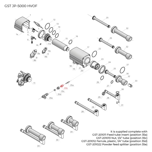GST-201010 Fitting, powder port 1/4"